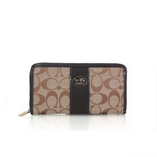 Coach Zippy Logo Signature Small Apricot Wallets FET | Women